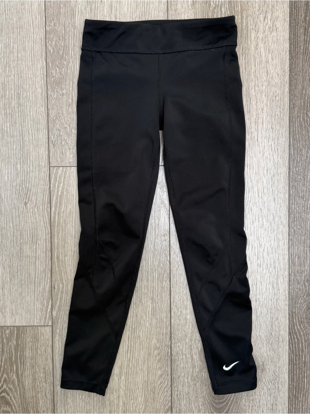 NIKE GIRLS DRI FIT FULL LENGTH ATHLETIC LEGGINGS BLACK SMALL